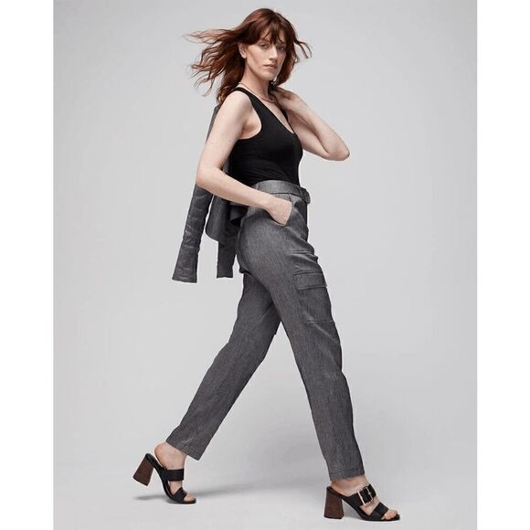 WHITE HOUSE BLACK MARKET Linen Belted Utility Pant SIZE 10 NWT - Picture 3 of 16